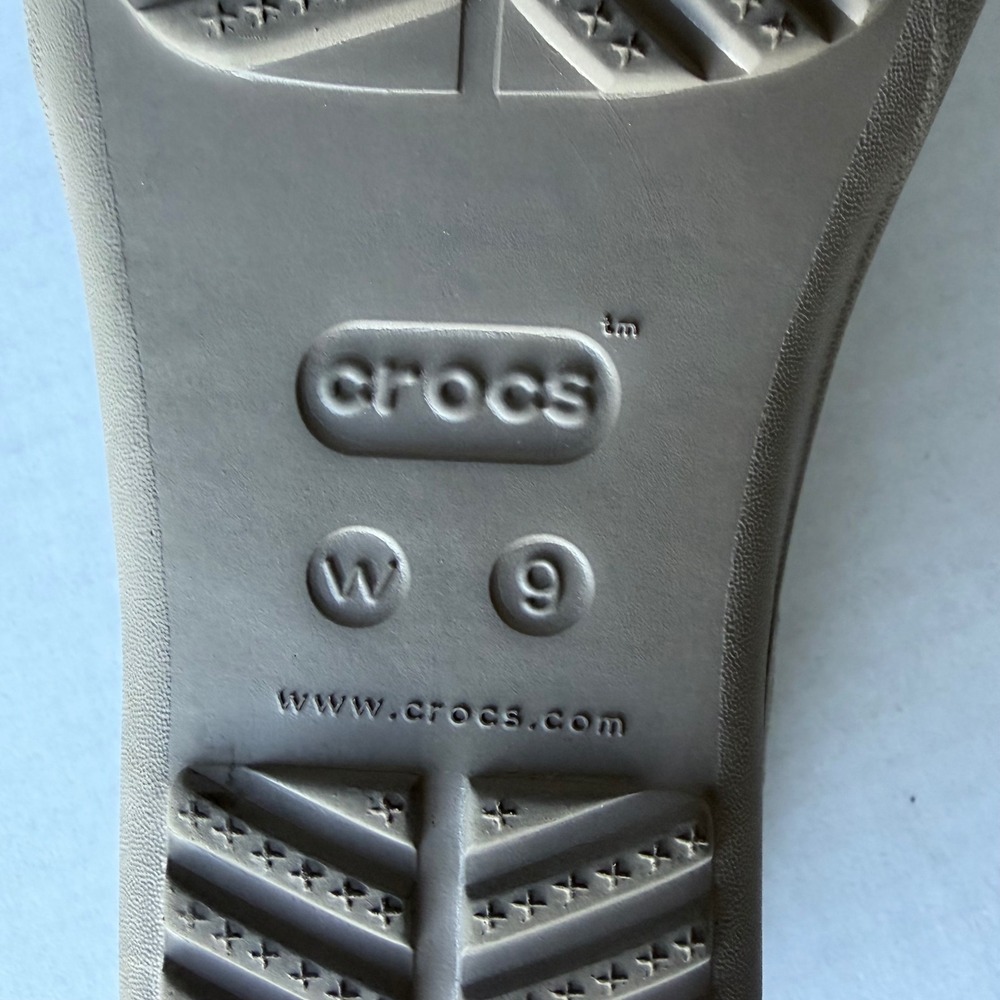 Crocs Sandal Taupe Tan Wedge Slide Womens 9 - Picture 12 of 12